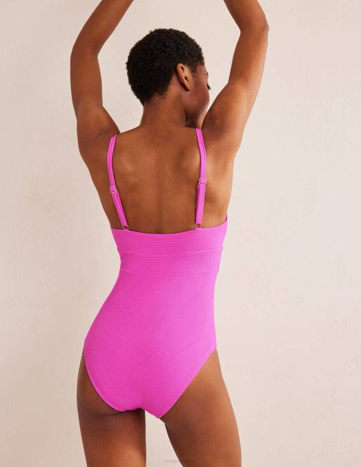 Boden vêtements superbe nid d'abeille rose femmes arezzo - maillot de bain à empiècement et encolure en V LB2X234