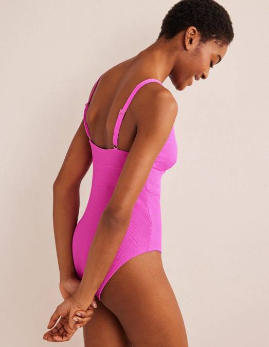 Boden vêtements superbe nid d'abeille rose femmes arezzo - maillot de bain à empiècement et encolure en V LB2X234