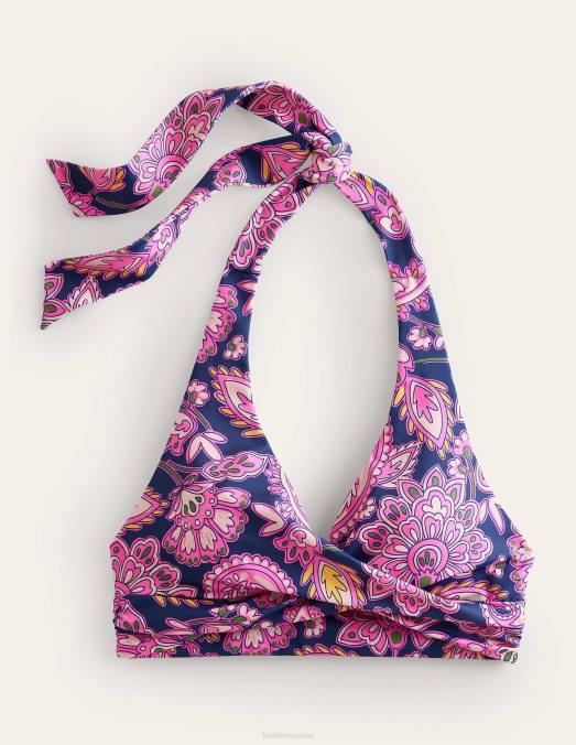 Boden vêtements terrasse bleu marine et cachemire femmes haut de bikini dos nu levanzo LB2X1522