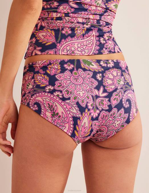 Boden vêtements terrasse bleu marine et cachemire femmes short de bikini classique LB2X2540