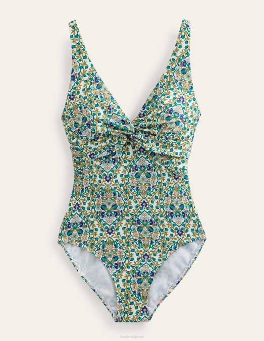 Boden vêtements terrasse de roseaux et de vignes femmes maillot de bain classique twist LB2X223