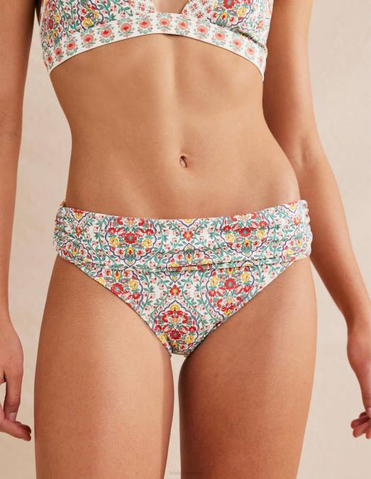 Boden vêtements terrasse multi & vigne femmes bas de bikini classique à plis LB2X1341