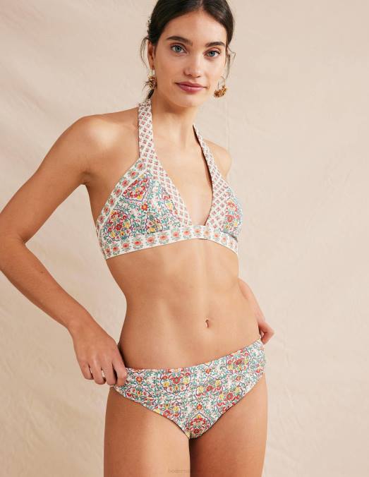 Boden vêtements terrasse multi & vigne femmes bas de bikini classique à plis LB2X1341