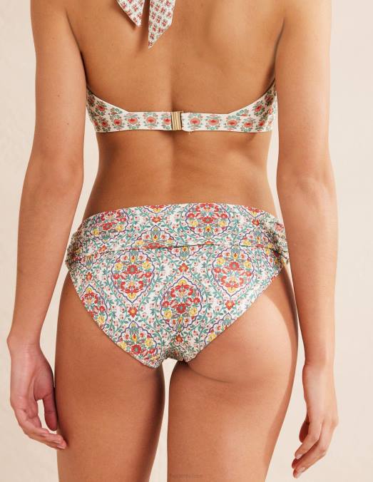 Boden vêtements terrasse multi & vigne femmes bas de bikini classique à plis LB2X1341