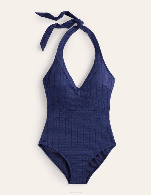 Boden vêtements texture de la marine française femmes maillot de bain dos nu Céphalonie LB2X1472