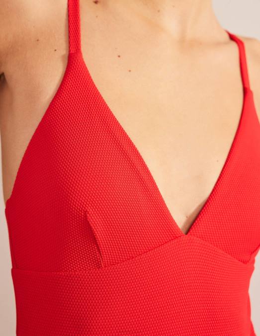 Boden vêtements texture de tulipe femmes arezzo - maillot de bain à empiècement et encolure en V LB2X2440