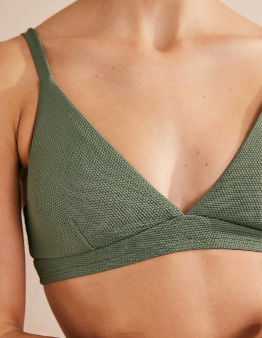 Boden vêtements texture kaki femmes arezzo - haut de bikini à col v LB2X2146