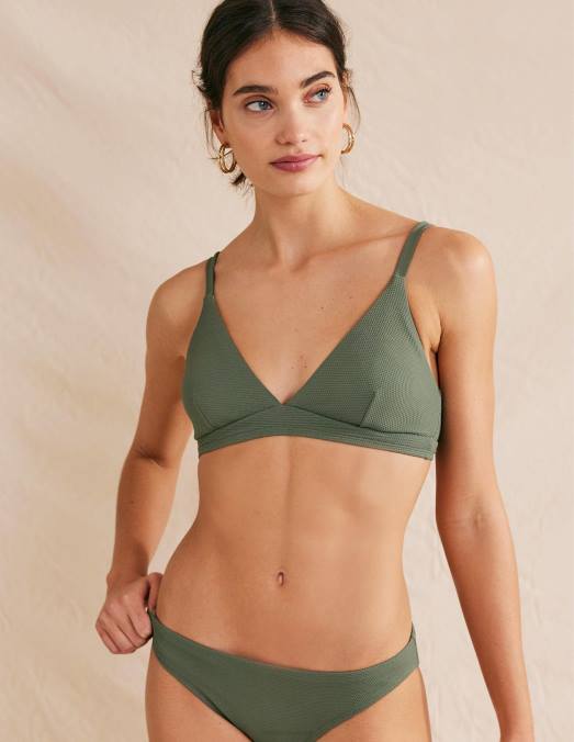Boden vêtements texture kaki femmes arezzo - haut de bikini à col v LB2X2146