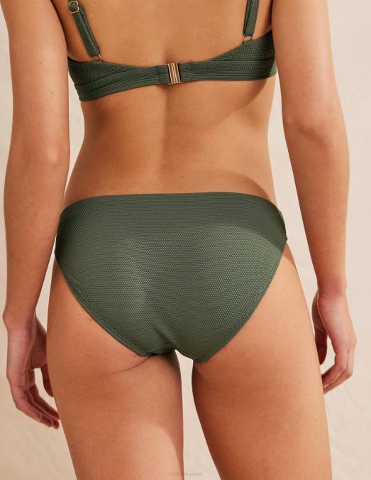Boden vêtements texture kaki femmes bas de bikini à texture classique LB2X1989