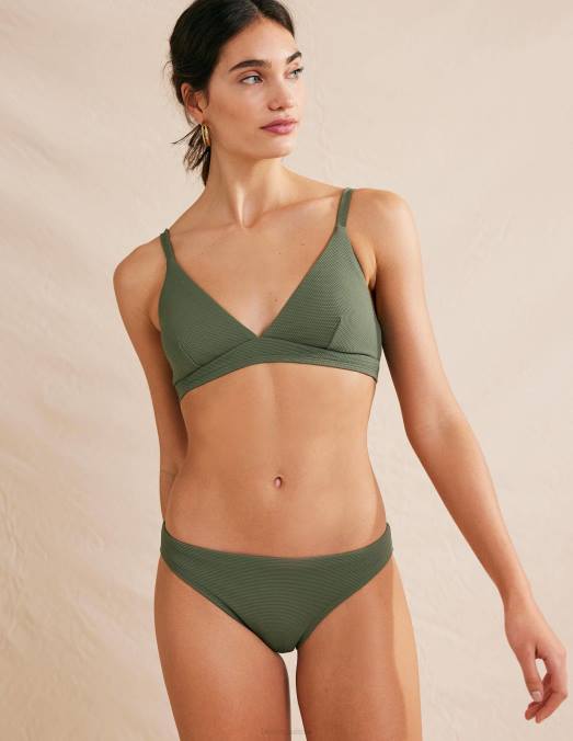Boden vêtements texture kaki femmes bas de bikini à texture classique LB2X1989