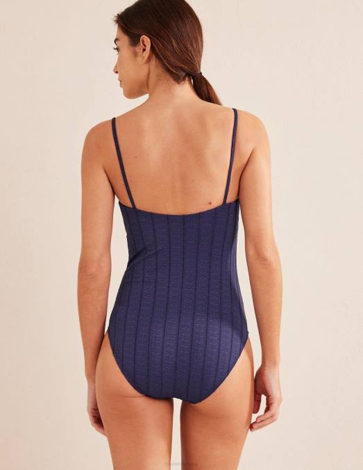 Boden vêtements texture marine femmes maillot de bain à fines bretelles LB2X2144