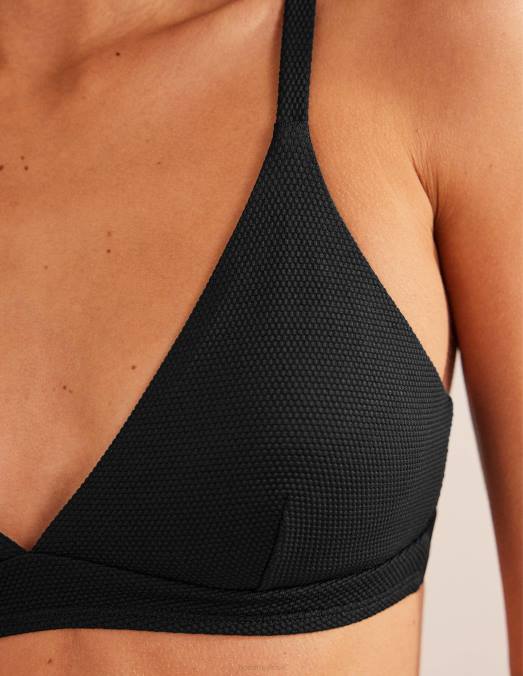 Boden vêtements texture noire femmes arezzo - haut de bikini à col v LB2X274