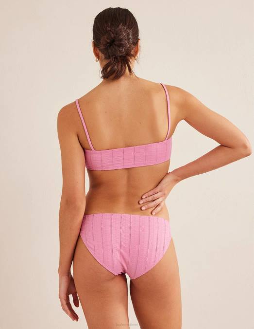 Boden vêtements texture rose barbe à papa femmes haut de bikini à fines bretelles LB2X1938