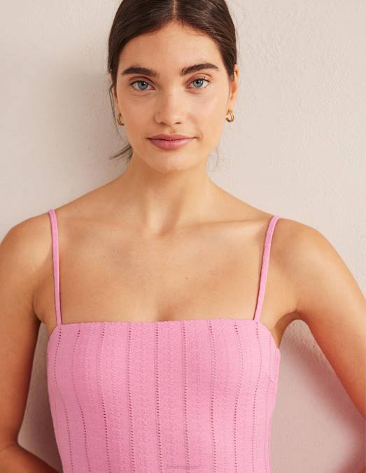 Boden vêtements texture rose barbe à papa femmes maillot de bain à fines bretelles LB2X2081
