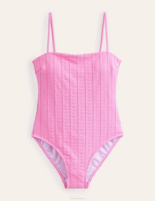 Boden vêtements texture rose barbe à papa femmes maillot de bain à fines bretelles LB2X2081