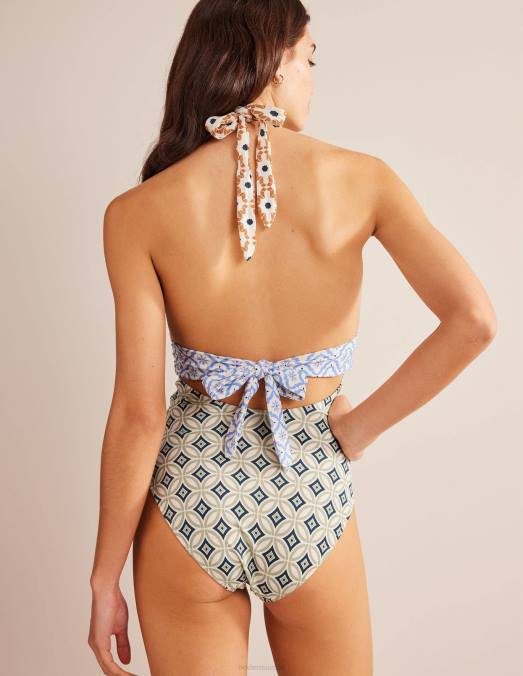 Boden vêtements transe multi et géo femmes maillot de bain dos nu avec nœud LB2X1150