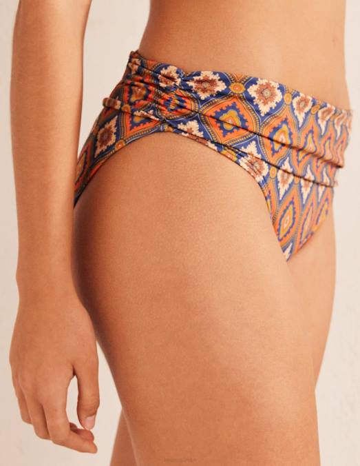 Boden vêtements vermillon & diamant exotique femmes bas de bikini classique à plis LB2X1714