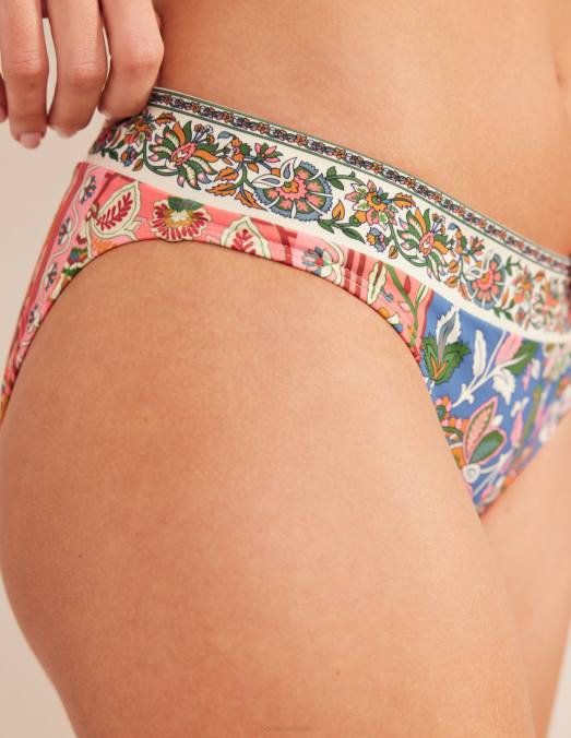 Boden vêtements vigne de Delft et cachemire femmes bas de bikini à empiècements LB2X1793