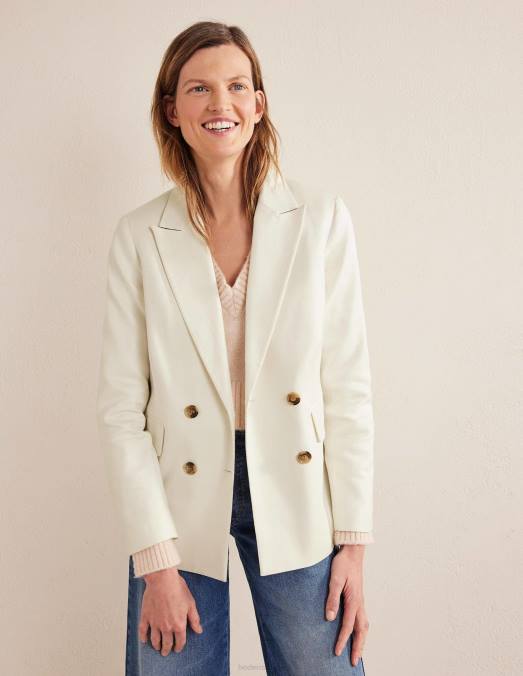 Boden vêtements Ivoire femmes blazer à double boutonnage LB2X1465