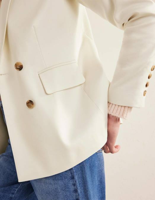 Boden vêtements Ivoire femmes blazer à double boutonnage LB2X1465