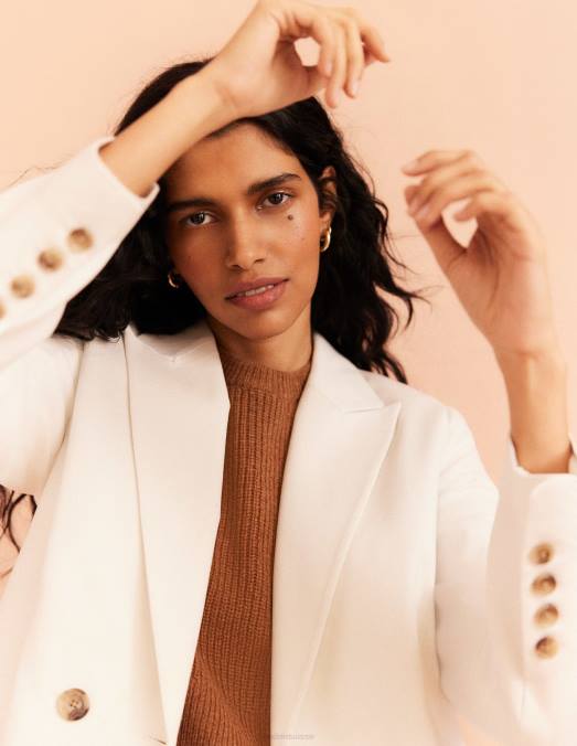 Boden vêtements Ivoire femmes blazer à double boutonnage LB2X1465