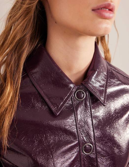 Boden vêtements bordeaux femmes veste courte à col LB2X1897