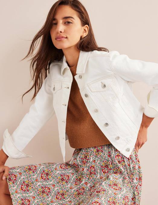 Boden vêtements écru femmes veste en jean rigide LB2X668