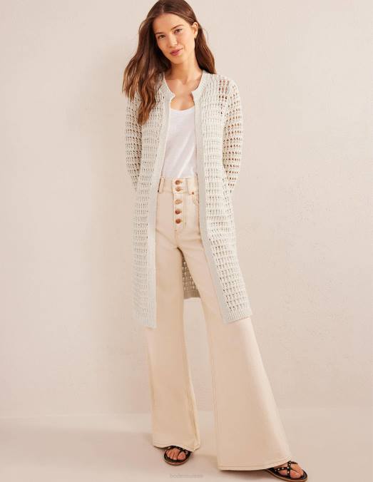 Boden vêtements ivoire chaud femmes manteau au crochet LB2X1879