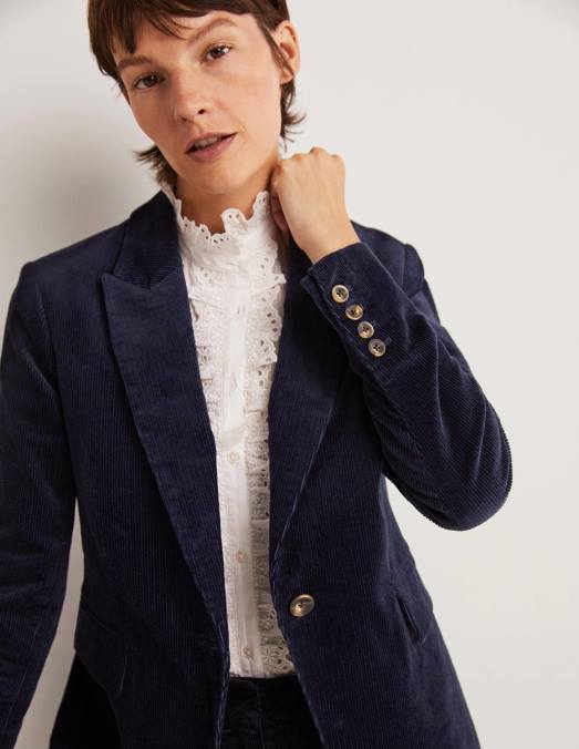 Boden vêtements marine femmes blazer ajusté en velours côtelé LB2X669