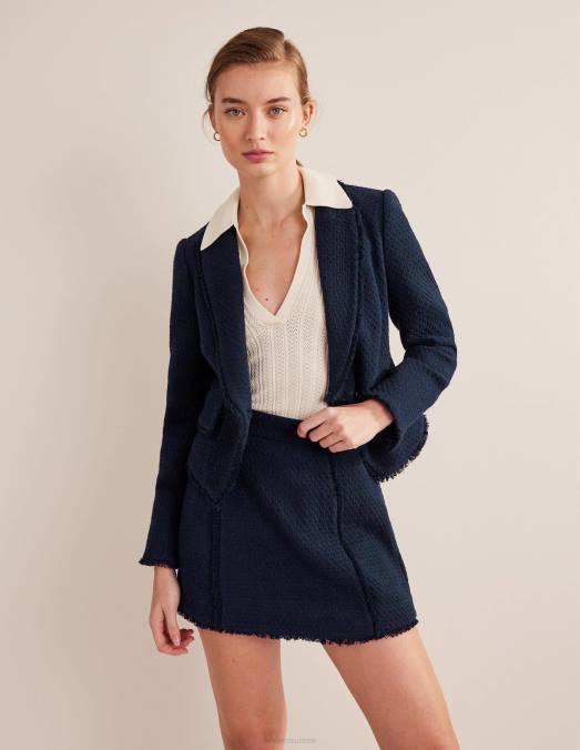 Boden vêtements marine femmes le blazer court en coton york LB2X1302