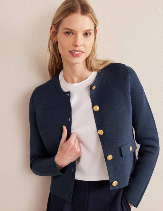 Boden vêtements marine femmes veste courte en maille Holly LB2X2479
