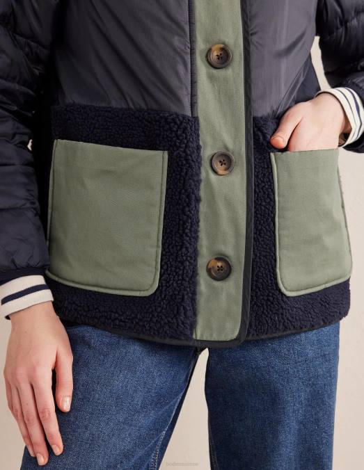 Boden vêtements marine femmes veste matelassée en peau de mouton LB2X1601