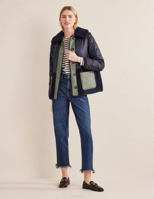 Boden vêtements marine femmes veste matelassée en peau de mouton LB2X1601