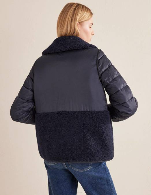 Boden vêtements marine femmes veste matelassée en peau de mouton LB2X1601