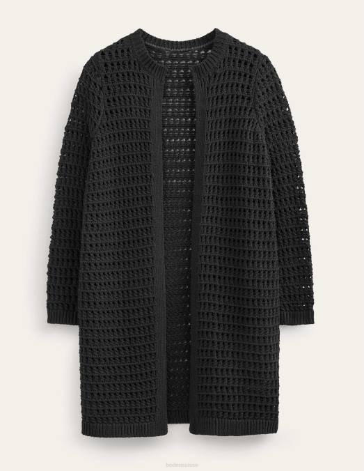 Boden vêtements noir femmes manteau au crochet LB2X1592