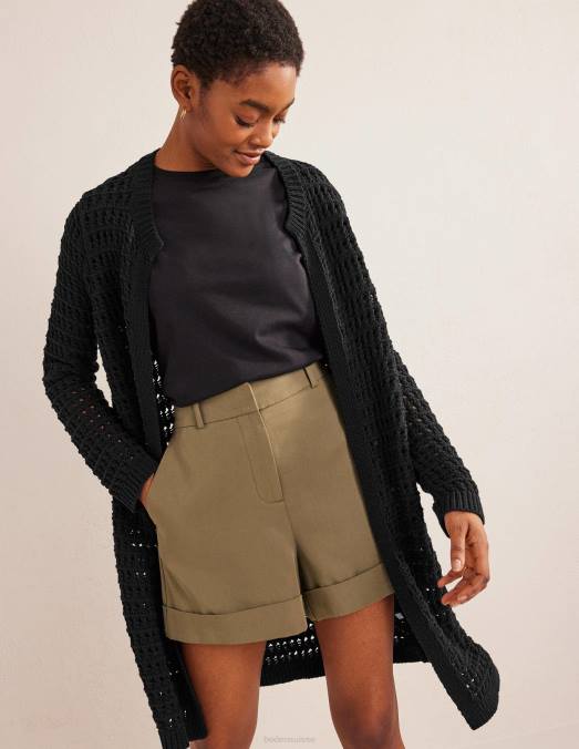 Boden vêtements noir femmes manteau au crochet LB2X1592