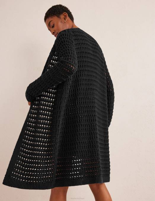 Boden vêtements noir femmes manteau au crochet LB2X1592
