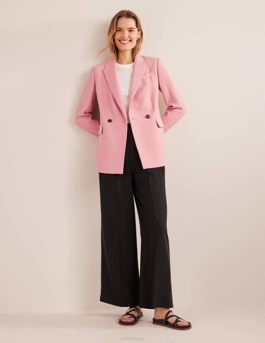 Boden vêtements rose femmes blazer à double boutonnage en crêpe LB2X961