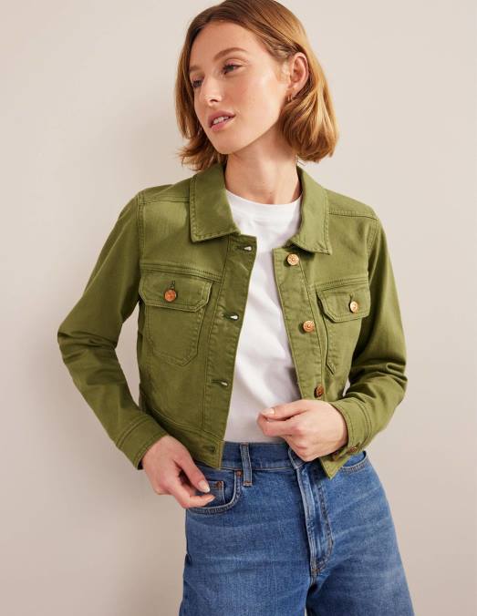 Boden vêtements vert femmes veste courte décontractée en coton LB2X1264