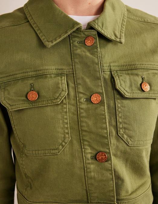 Boden vêtements vert femmes veste courte décontractée en coton LB2X1264