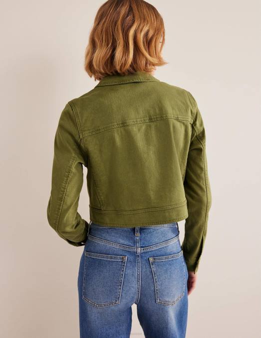 Boden vêtements vert femmes veste courte décontractée en coton LB2X1264