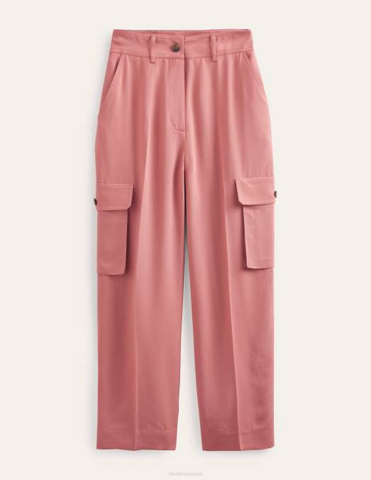 Boden vêtements Rose poussiéreuse femmes pantalon cargo en tencel LB2X1557