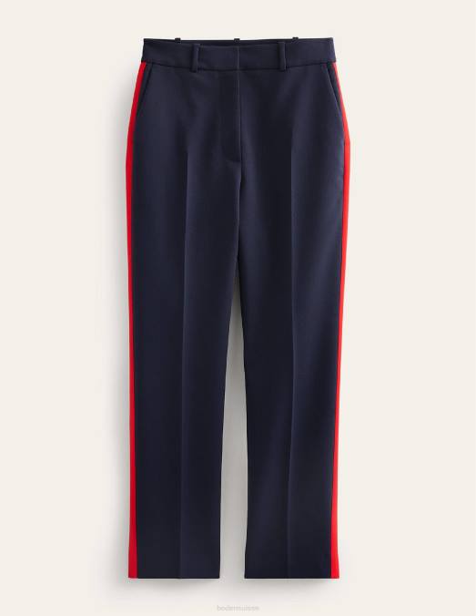 Boden vêtements bleu marine avec bande latérale femmes kew - pantalon à rayures latérales LB2X329