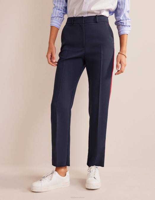 Boden vêtements bleu marine avec bande latérale femmes kew - pantalon à rayures latérales LB2X329