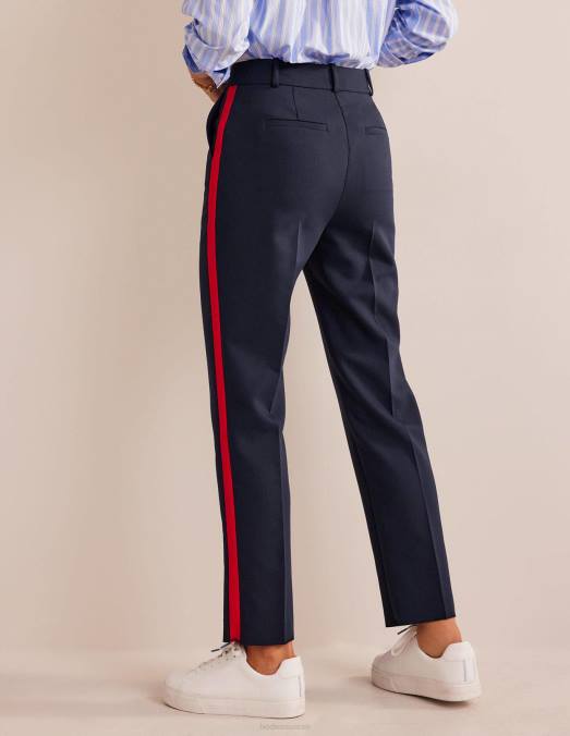 Boden vêtements bleu marine avec bande latérale femmes kew - pantalon à rayures latérales LB2X329