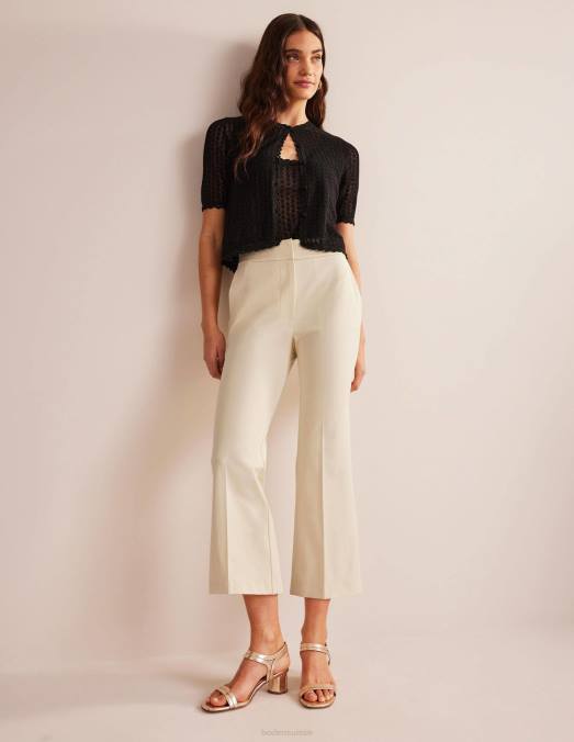 Boden vêtements crème du Dorset femmes pantalon évasé court bi-stretch LB2X338