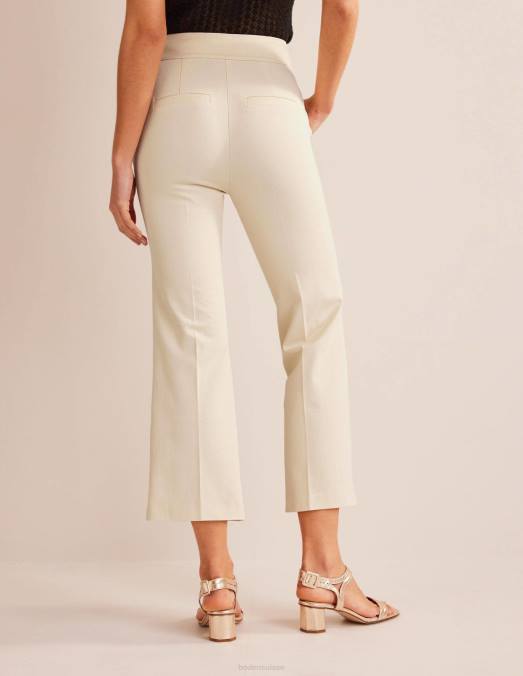 Boden vêtements crème du Dorset femmes pantalon évasé court bi-stretch LB2X338