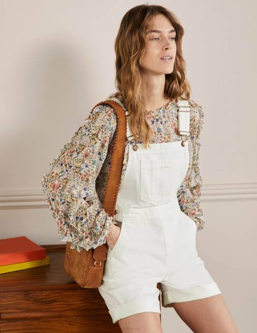 Boden vêtements écru femmes salopette courte décontractée LB2X2431