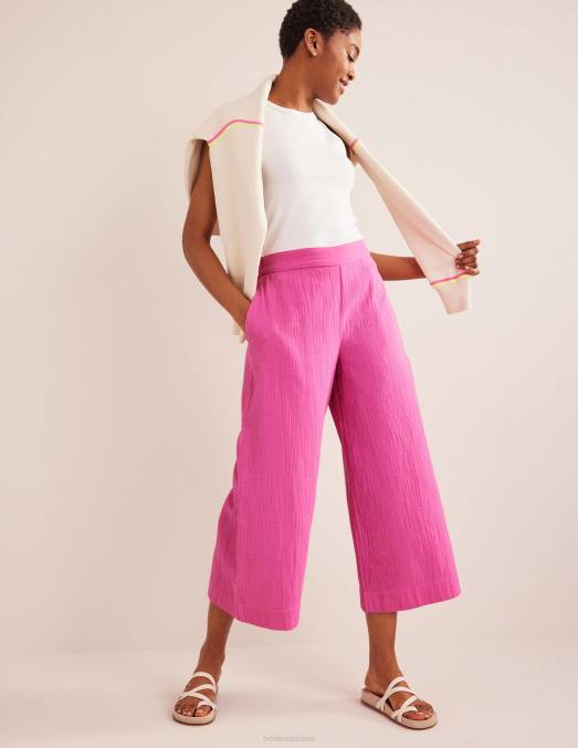Boden vêtements festival rose femmes pantalon en étamine à enfiler LB2X1421