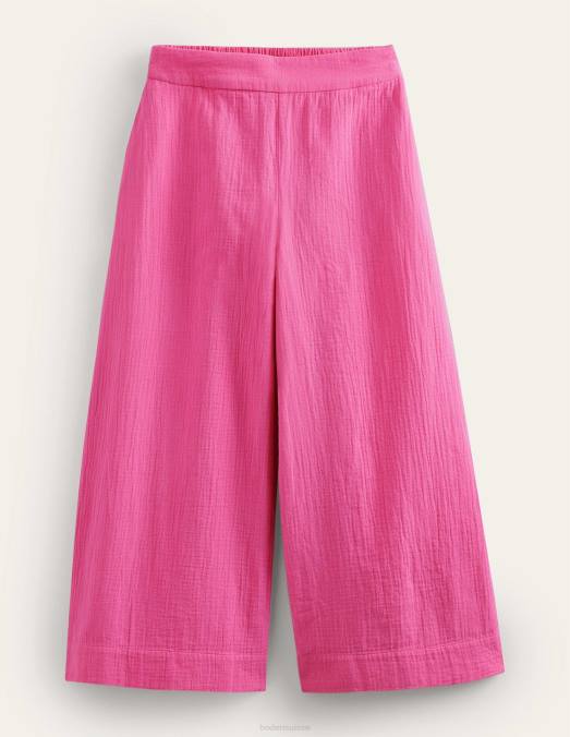 Boden vêtements festival rose femmes pantalon en étamine à enfiler LB2X1421